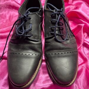 Globalwin Leather Shoes Black With Blue Laces Men’s Size 8